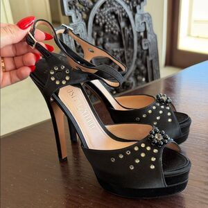 Prada Black Embellished Heels